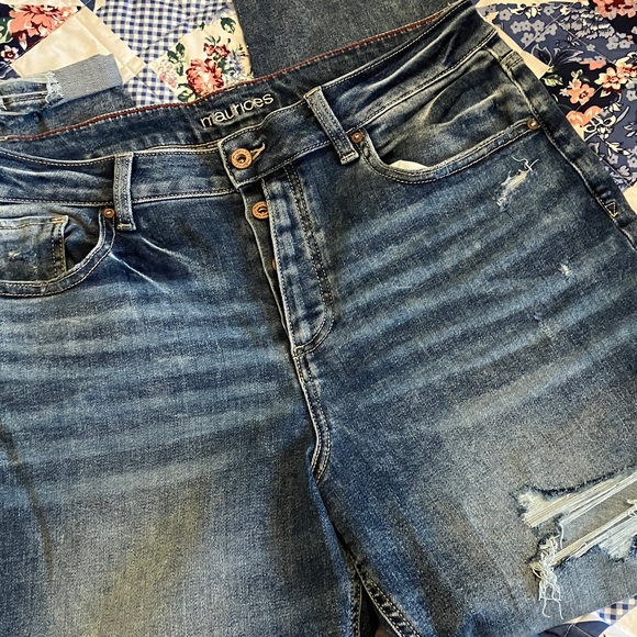 Maurices Denim - Maurices Dark Blue Ripped Boyfriend Jeans